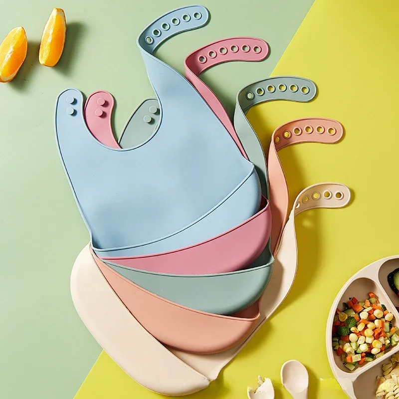 1Pc Solid Color Silicone Baby  - đánh giá và giá Waterproof Baby Bibs Silicone